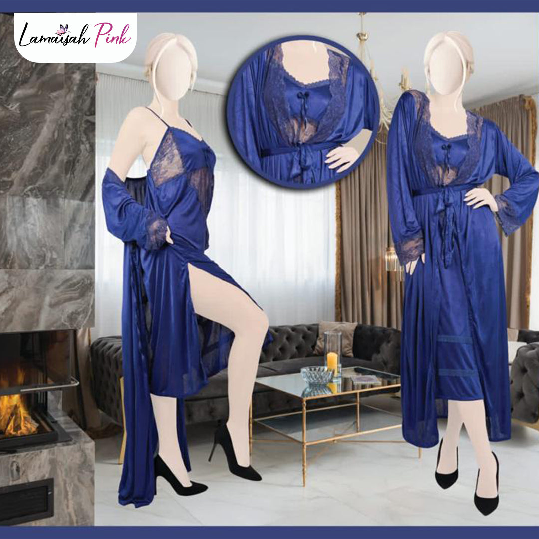 2 Piece Gorgeous Long Silk Nighty