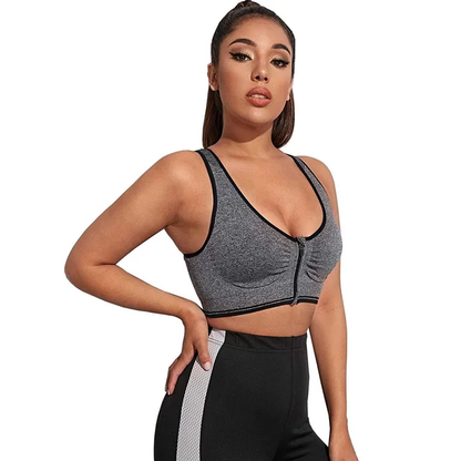 Front Zipper Sports Bra