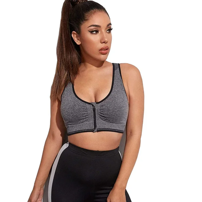 Front Zipper Sports Bra