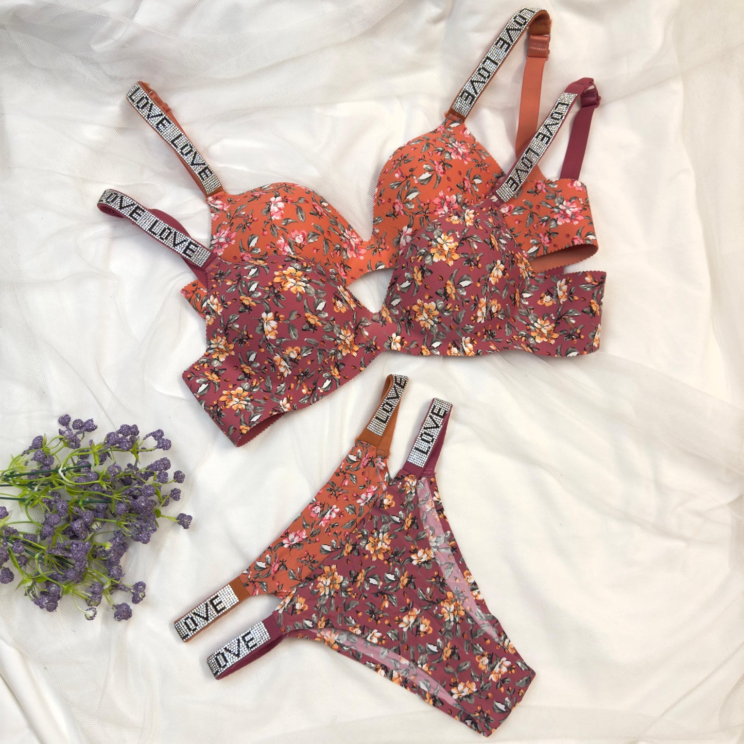 Floral Love Bra Set