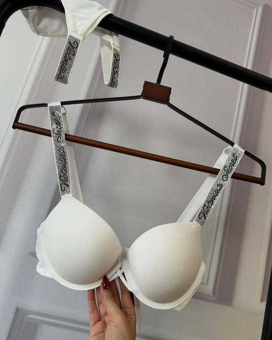 VS Criss Cross Bra Set(White🐇)