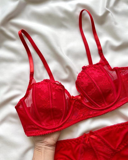 Half Net Stylish Bra Set