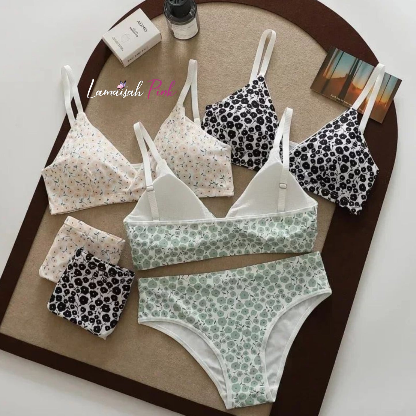 Floral Bra and Panty Set