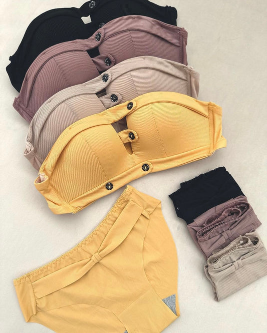 Soft Padded Bra Sets with button design