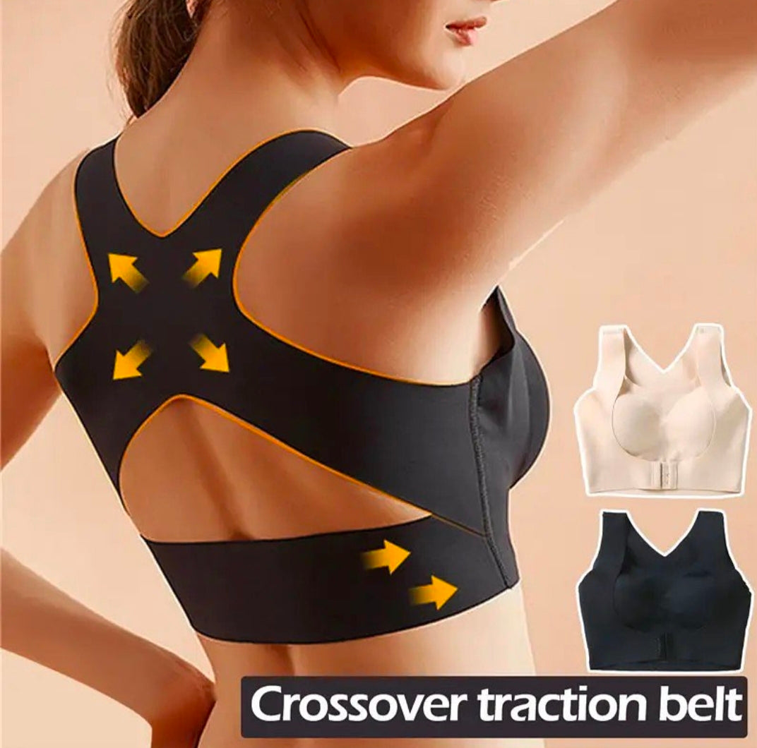 Plain Seamless Cross Posture Correction Bra