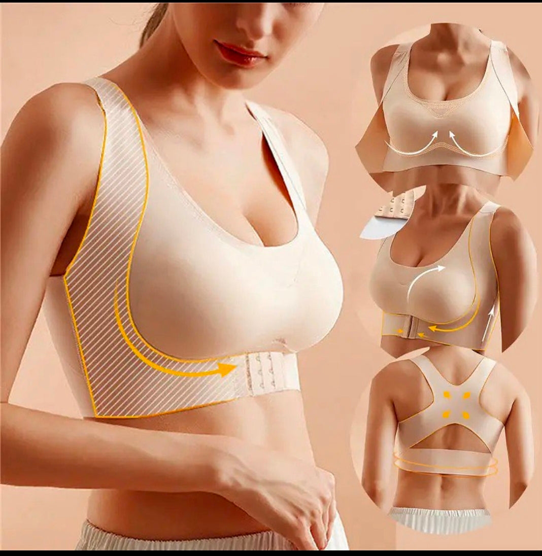 Plain Seamless Cross Posture Correction Bra